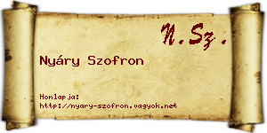 Nyáry Szofron névjegykártya